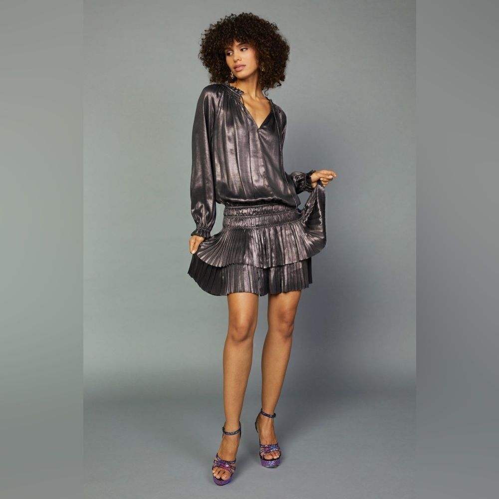 Current Air NWT Metallic Foil Mini Dress (S)